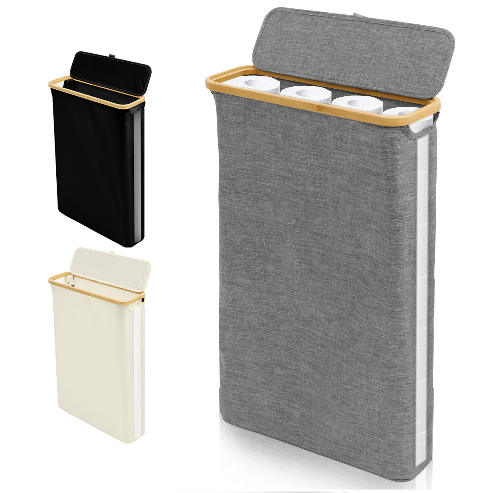Agar Tissue Culture - 40L Toilettenpapierkorb Badezimmer-Aufbewahrungsbox mit Bambusdeckel Große