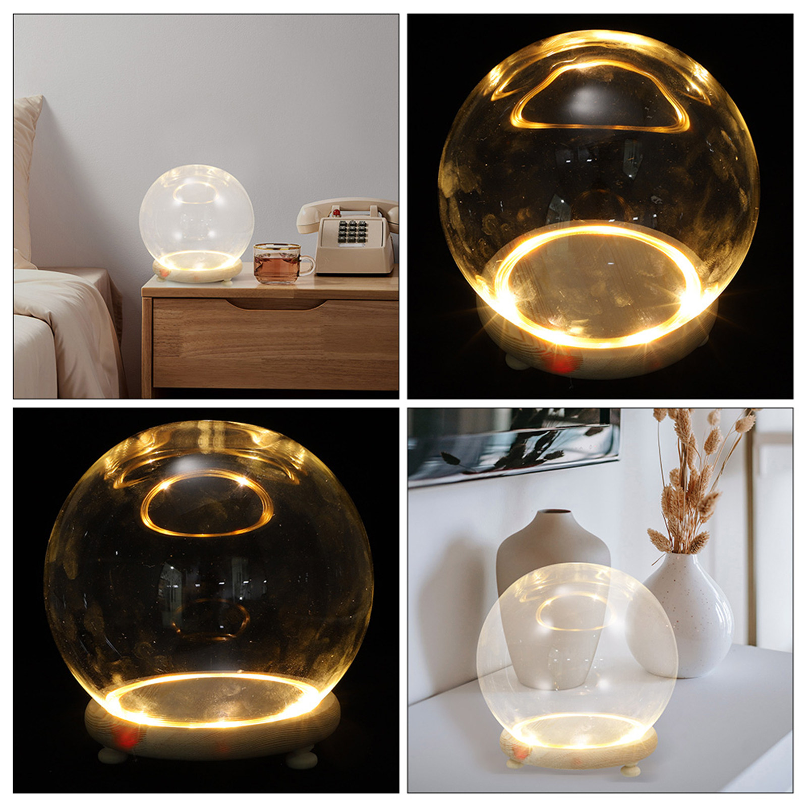 Plastic Dome Clear - Glasabdeckung mit Holzsockel, Kuppel zur Präsentation